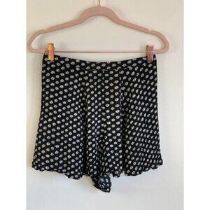 Reformation Floral Shorts High Rise Flowy Back Zip XS Black Whimsygoth